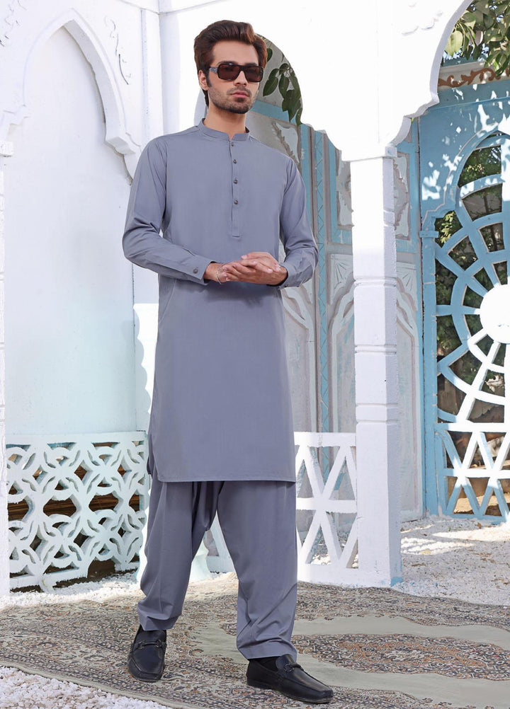 The Great Master (TGM) Wash N Wear Festive Waistcoat 3 Piece Suit for Men -  Grey Seal