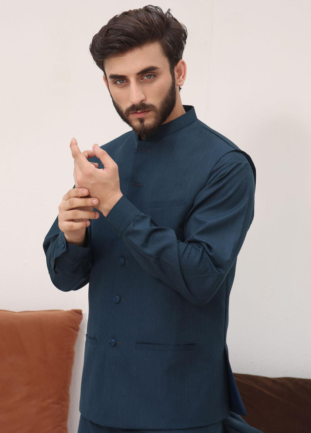 The Great Master (TGM) Blended Formal 3 Piece Suit for Men -  Teal Lagoon