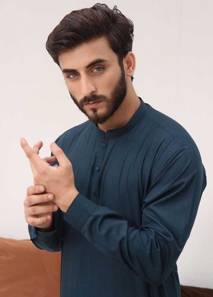 The Great Master (TGM) Blended Formal 3 Piece Suit for Men -  Teal Lagoon