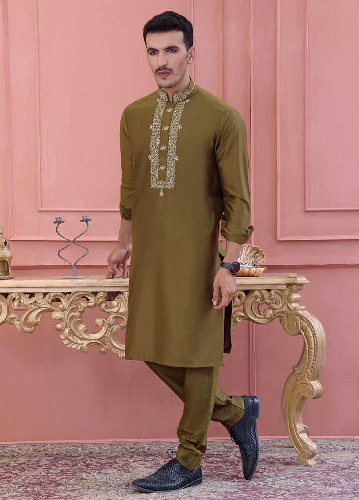 The Great Master (TGM) Cotton Silk Festive Kurta Pajama for Men -  Amazon Stone