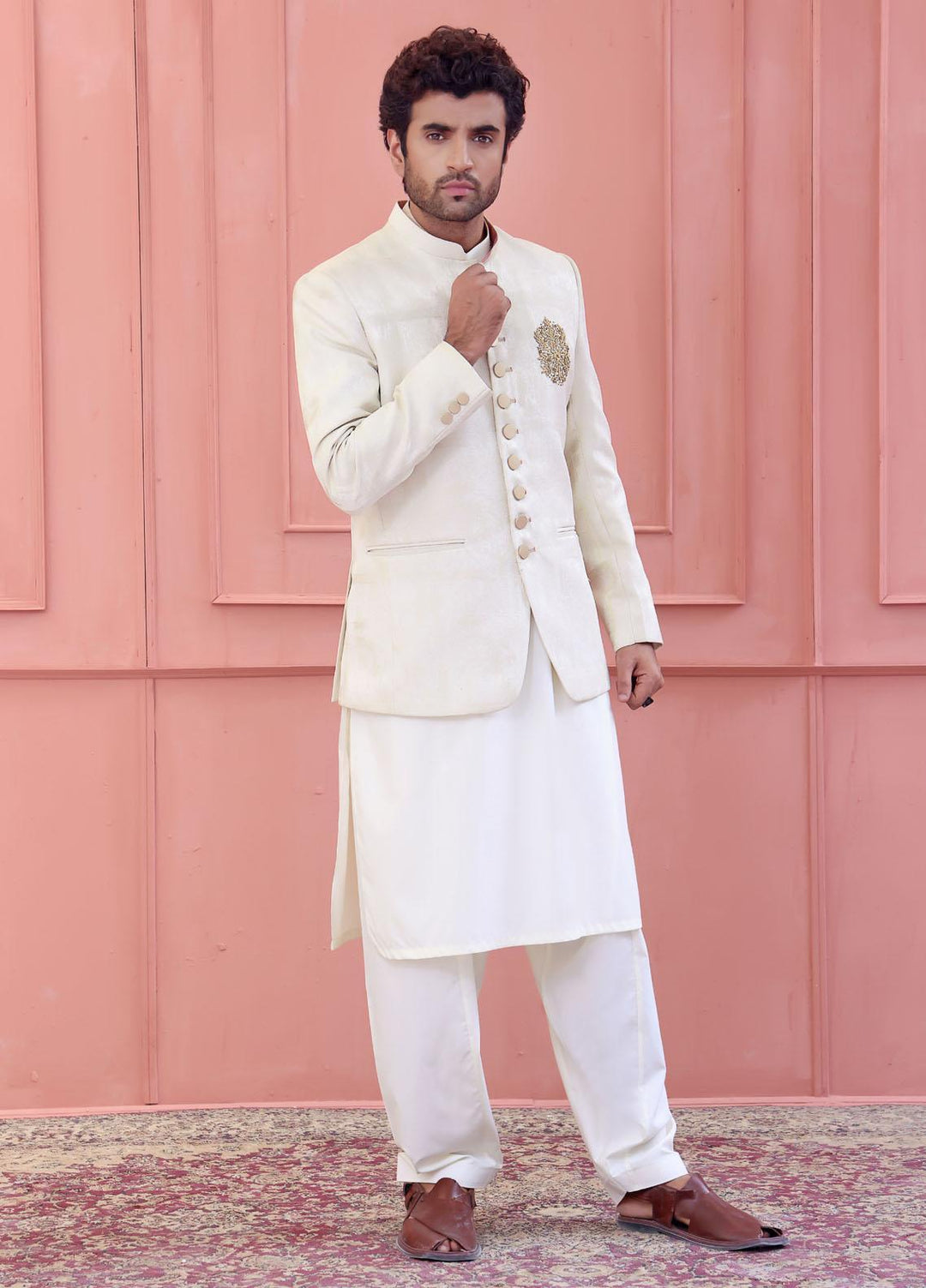 The Great Master (TGM) Jamawar Festive Prince Coat for Men -  Prince Coat 57