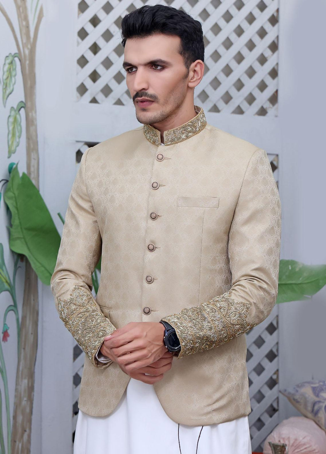 The Great Master (TGM) Jamawar Festive Prince Coat for Men -  Prince Coat 63
