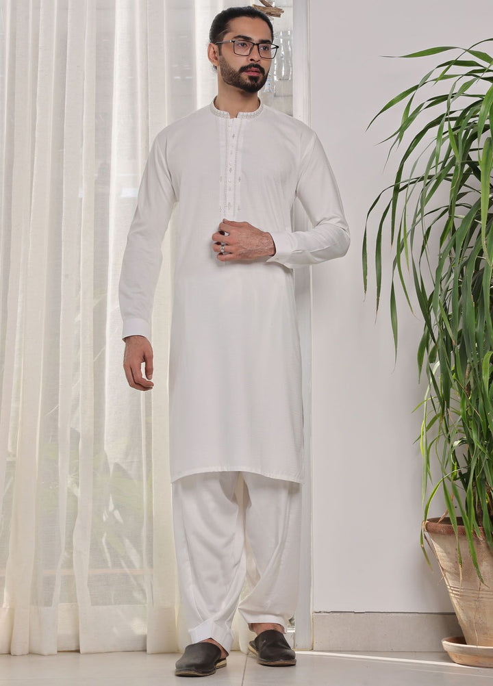 The Great Master (TGM) Blended Formal Men Kameez Shalwar Pearl Star