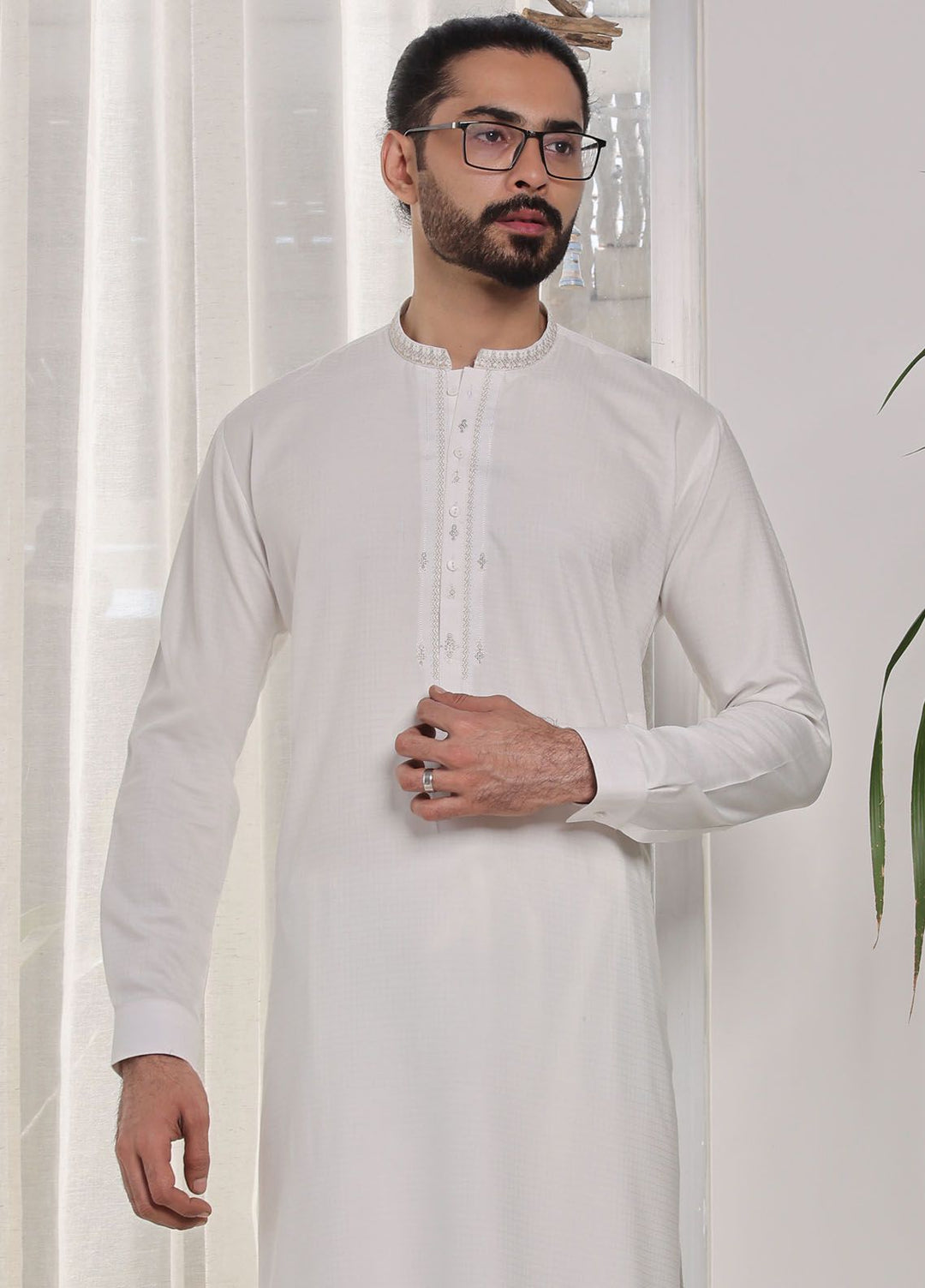 The Great Master (TGM) Blended Formal Men Kameez Shalwar Pearl Star