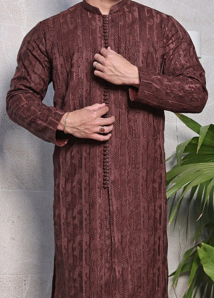 The Great Master (TGM) Cotton Fancy Men Kurta Pajama - Copper Crest