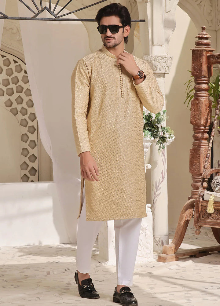 The Great Master (TGM) Cotton Silk Fancy Men Kurta Pajama - Tropical Tide