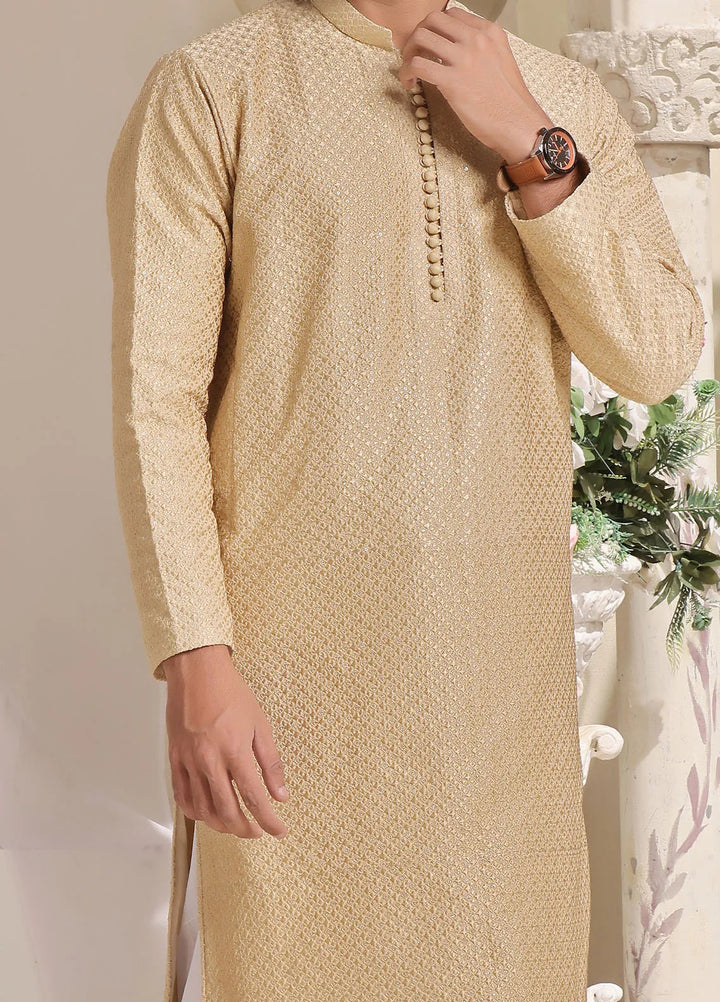 The Great Master (TGM) Cotton Silk Fancy Men Kurta Pajama - Tropical Tide