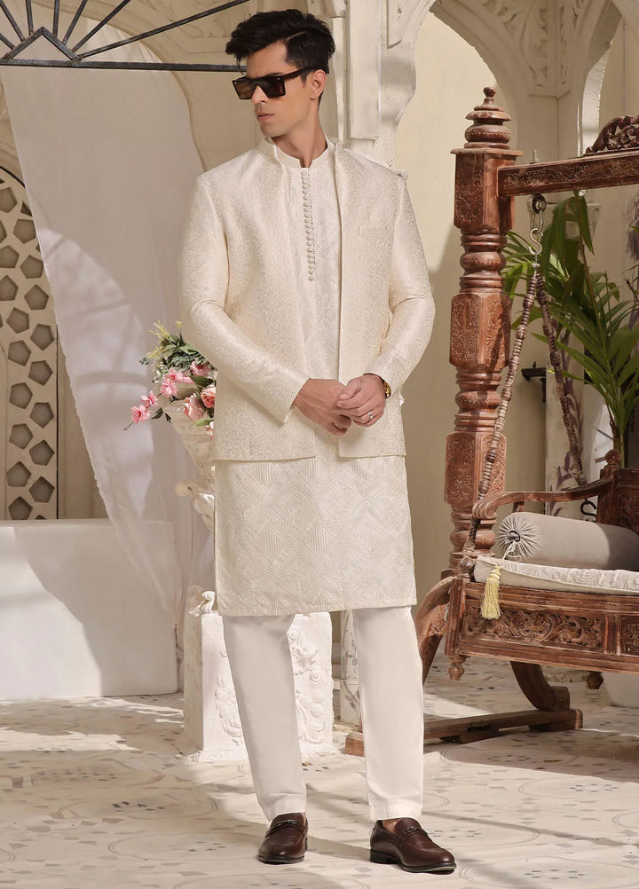 The Great Master (TGM) Cotton Silk Formal Men 3 Piece Suit -  Prince Coat 90