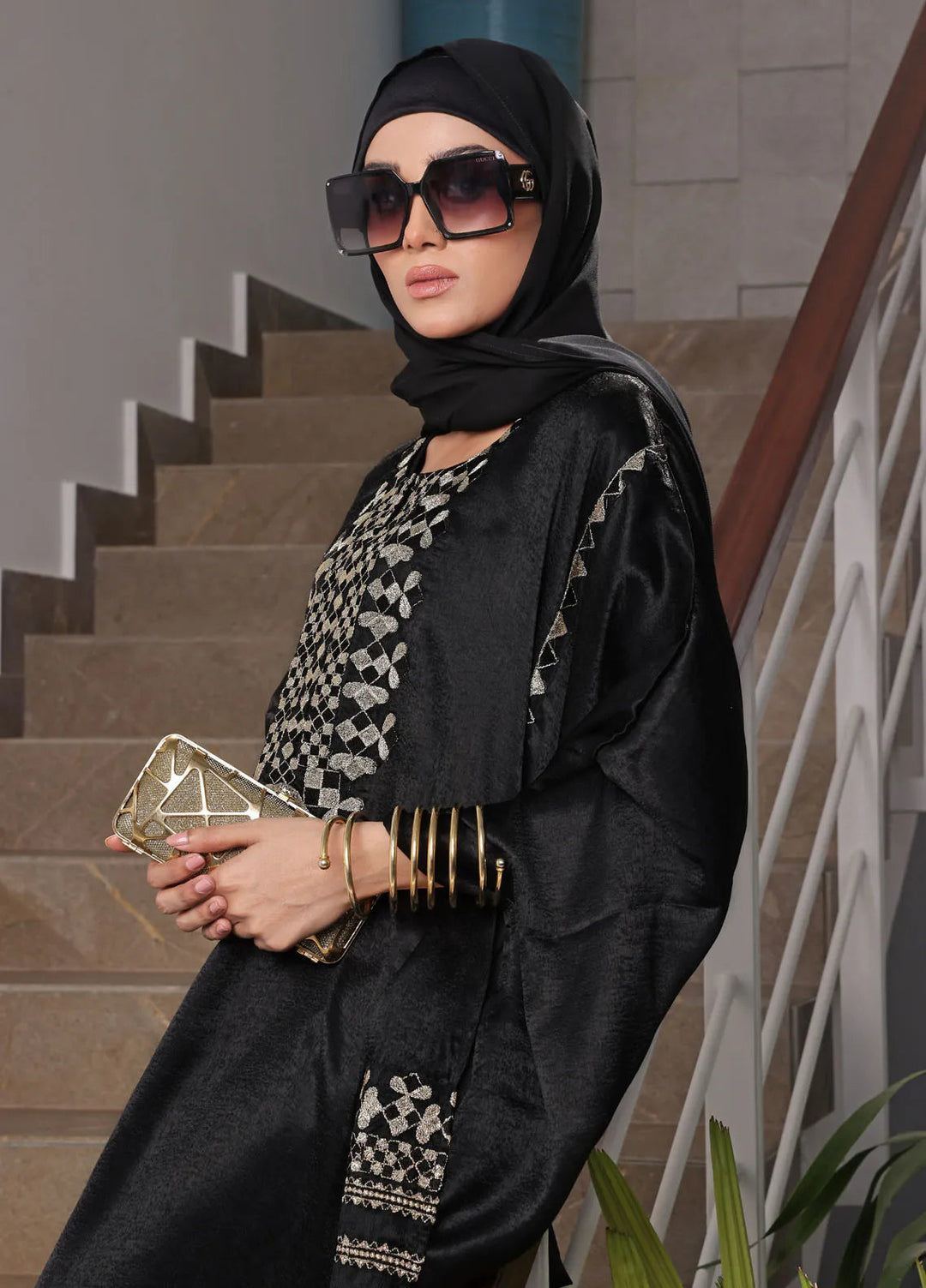 The Great Master (TGM)  Georgette Front Open Style Abaya Maheen