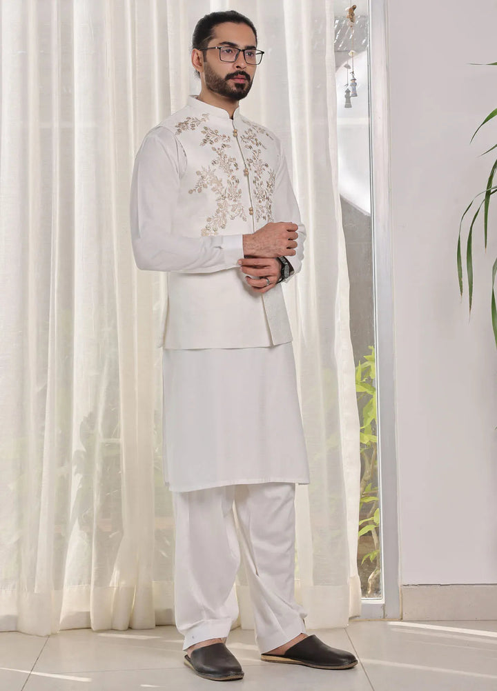 The Great Master (TGM) Jamawar Formal Men Waistcoat - Crystal Cascade