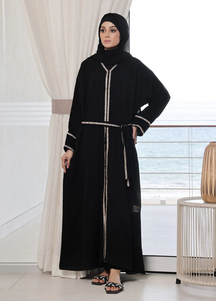 The Great Master (TGM)  Lawn Front Open Style Abaya Shahnaz