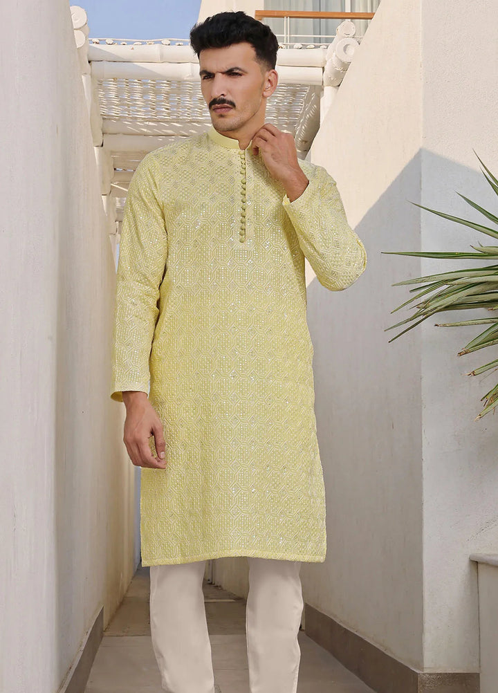 The Great Master (TGM) Paper Cotton Formal Men 3 Piece Suit -  Lemon Delight