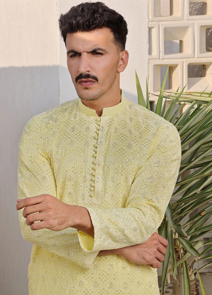 The Great Master (TGM) Paper Cotton Formal Men 3 Piece Suit -  Lemon Delight