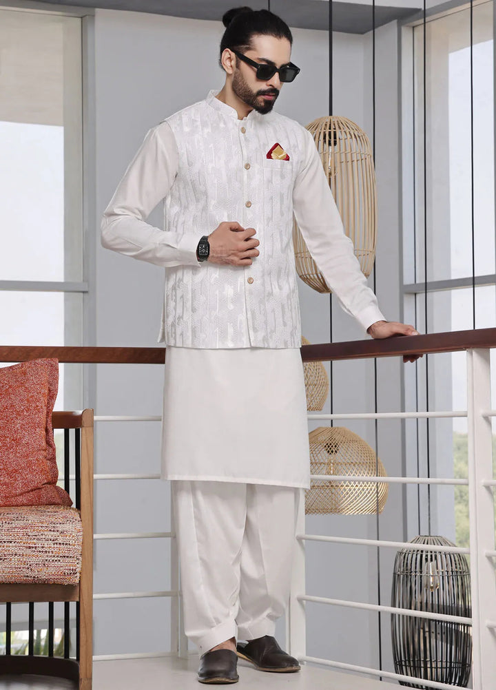 The Great Master (TGM) Paper Cotton Formal Men Waistcoat - Frost Swirl