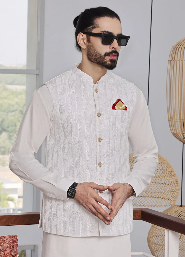 The Great Master (TGM) Paper Cotton Formal Men Waistcoat - Frost Swirl