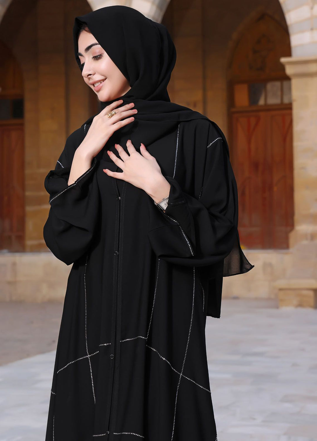 The Great Master (TGM) Pret Front Open Style Nida Abaya Nighat