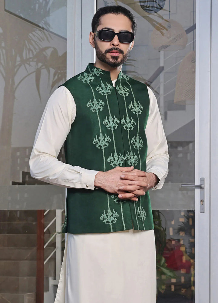 The Great Master (TGM) Raw Silk Formal Men Waistcoat - Meadow Mist