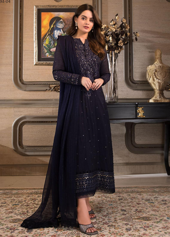 The Iqra & Minal Edit by Asim Jofa Embroidered Cotton Suits Unstitched 3 Piece AJ22IM AJIM-04 - Winter Collection