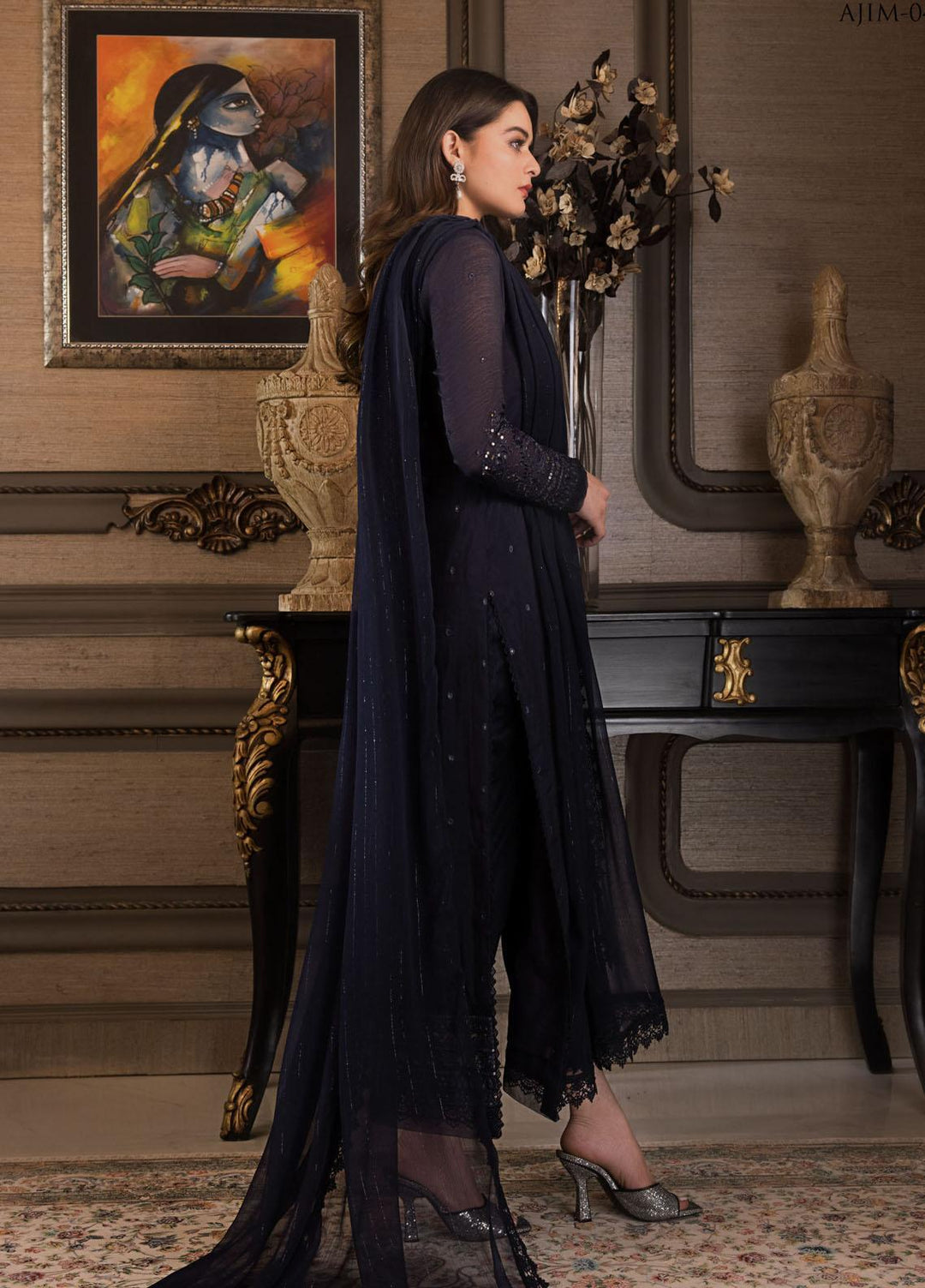 The Iqra & Minal Edit by Asim Jofa Embroidered Cotton Suits Unstitched 3 Piece AJ22IM AJIM-04 - Winter Collection