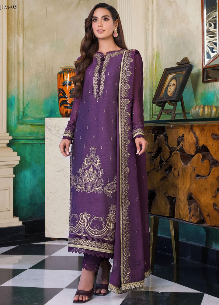 The Iqra & Minal Edit by Asim Jofa Embroidered Cotton Suits Unstitched 3 Piece AJ22IM AJIM-05 - Winter Collection