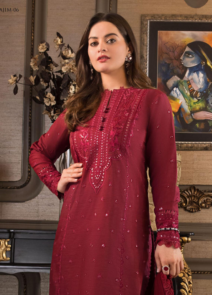 The Iqra & Minal Edit by Asim Jofa Embroidered Cotton Suits Unstitched 3 Piece AJ22IM AJIM-06 - Winter Collection