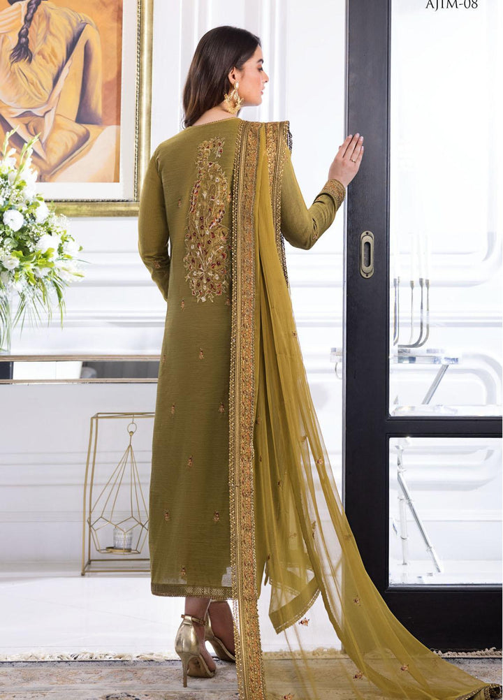 The Iqra & Minal Edit by Asim Jofa Embroidered Cotton Suits Unstitched 3 Piece AJ22IM AJIM-08 - Winter Collection