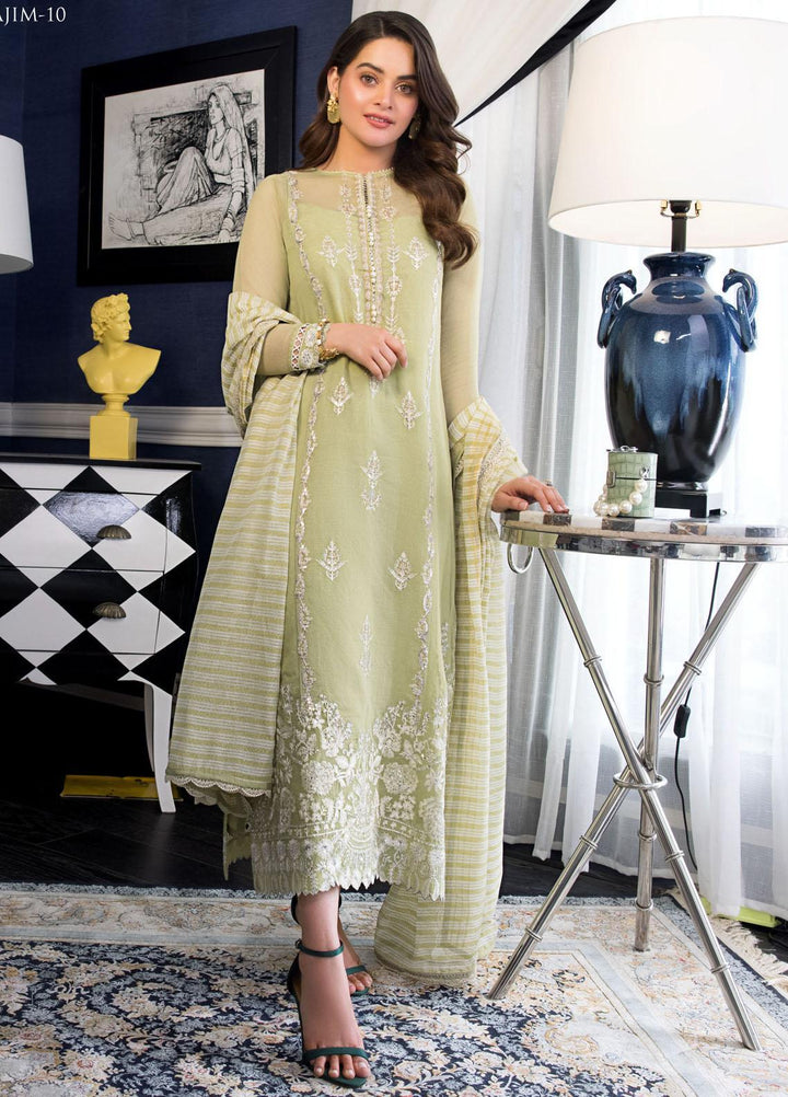 The Iqra & Minal Edit by Asim Jofa Embroidered Cotton Net Suits Unstitched 3 Piece AJ22IM AJIM-10 - Winter Collection