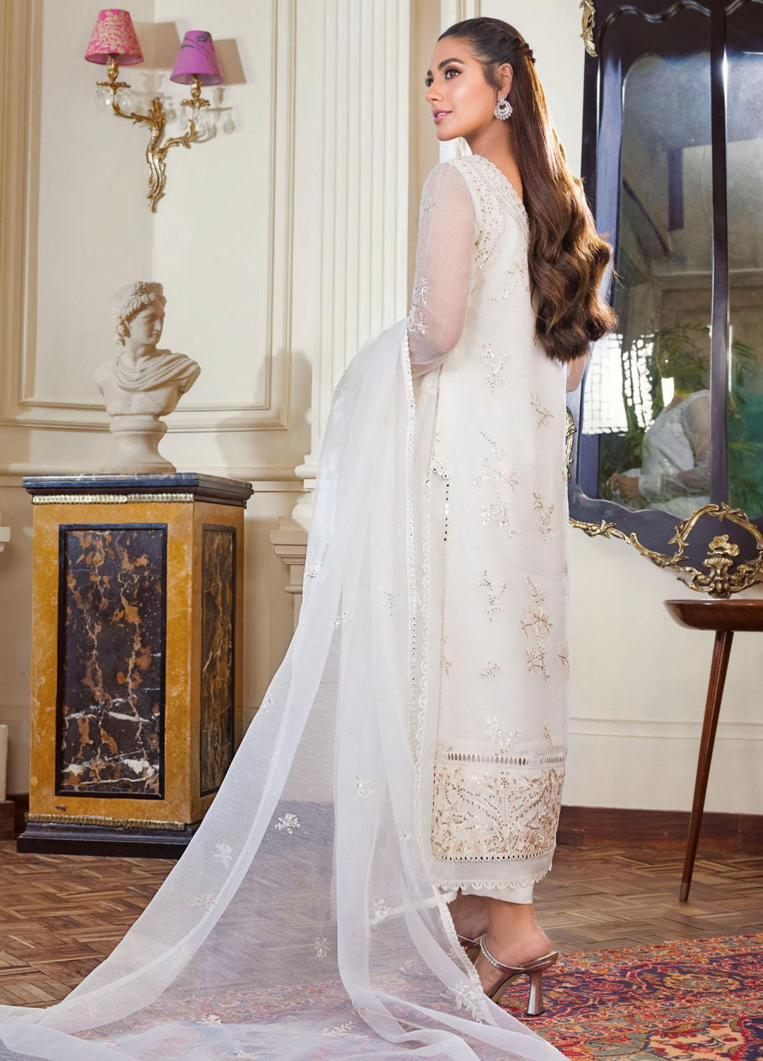 The Iqra & Minal Edit by Asim Jofa Embroidered Organza Suits Unstitched 3 Piece AJ22IM AJIM-13 - Winter Collection