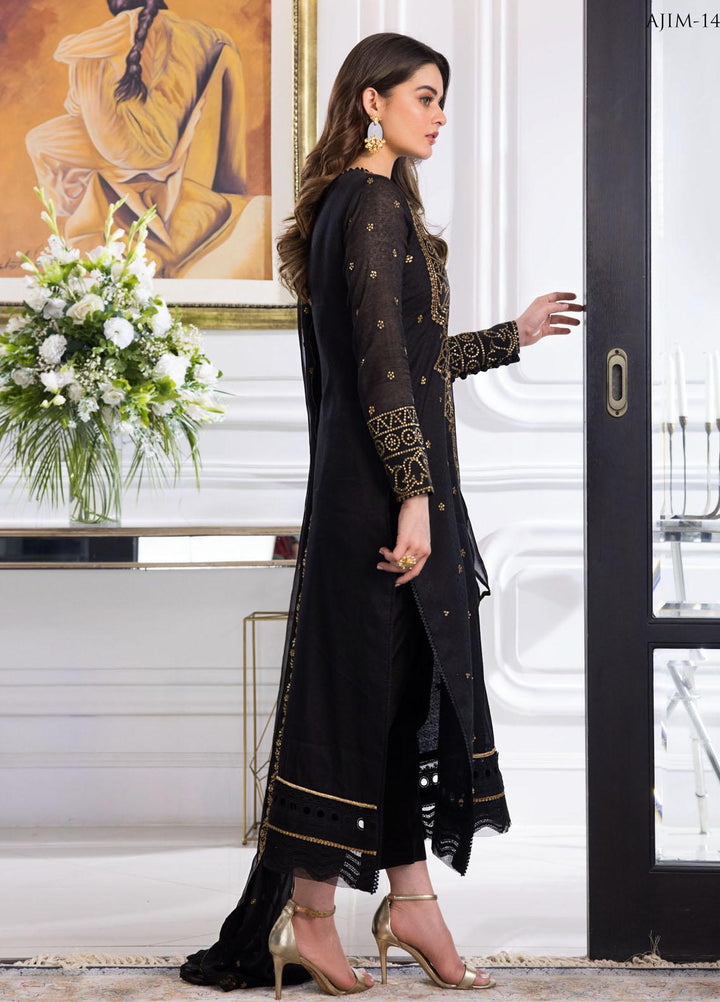 The Iqra & Minal Edit by Asim Jofa Embroidered Jacquard Suits Unstitched 3 Piece AJ22IM AJIM-14 - Winter Collection
