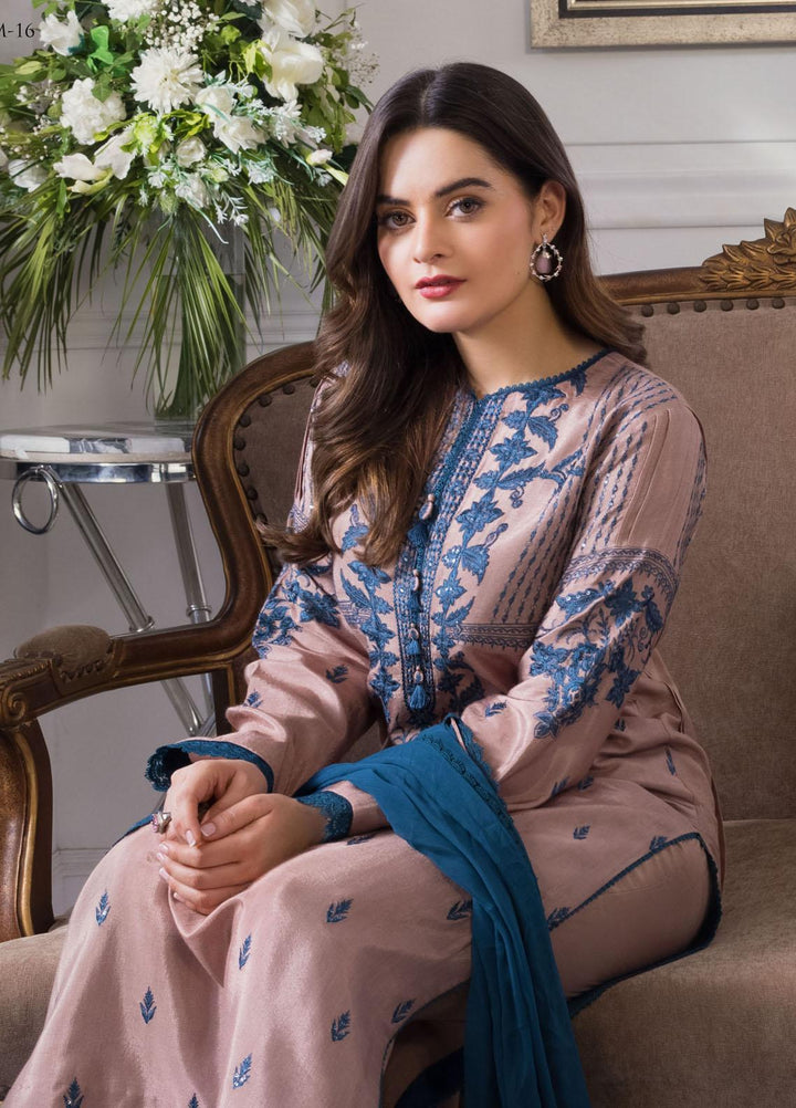 The Iqra & Minal Edit by Asim Jofa Embroidered Cotton Silk Suits Unstitched 3 Piece AJ22IM AJIM-16 - Winter Collection