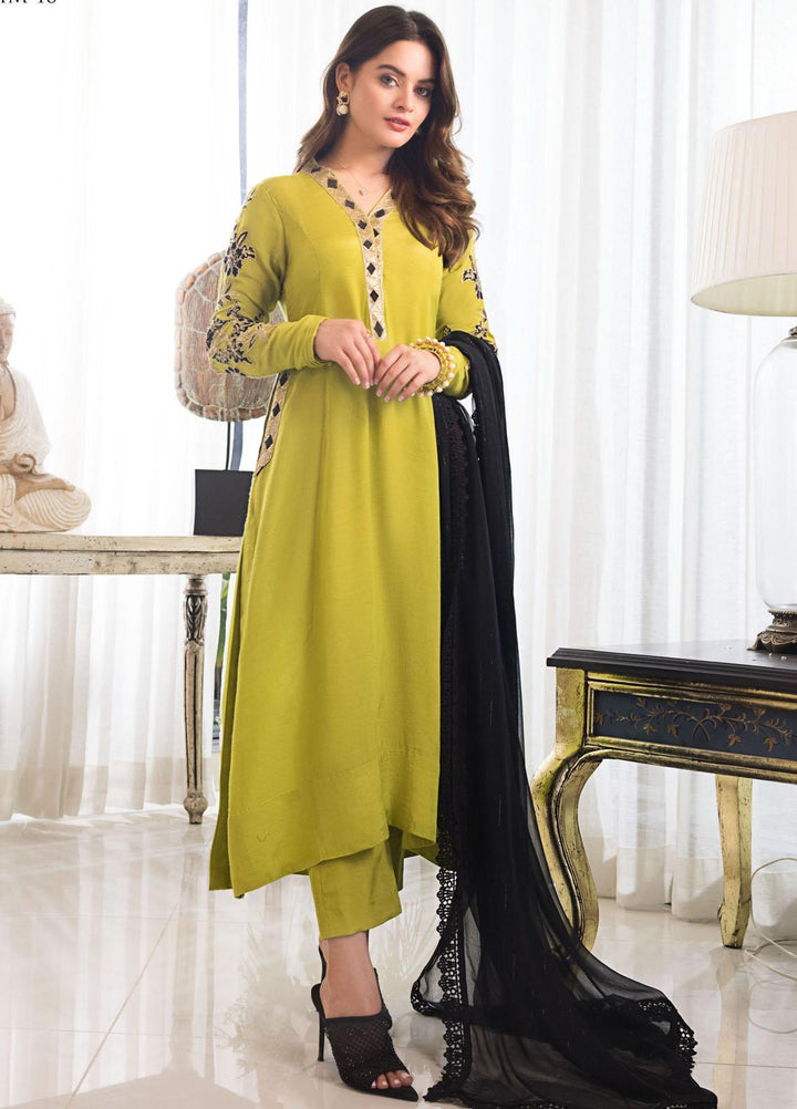 The Iqra & Minal Edit by Asim Jofa Embroidered Raw Silk Suits Unstitched 3 Piece AJ22IM AJIM-18 - Winter Collection