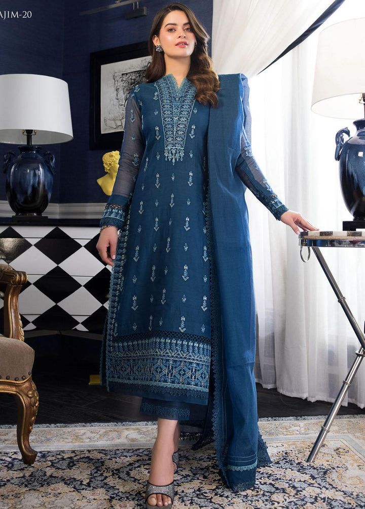 The Iqra & Minal Edit by Asim Jofa Embroidered Cotton Suits Unstitched 3 Piece AJ22IM AJIM-20 - Winter Collection