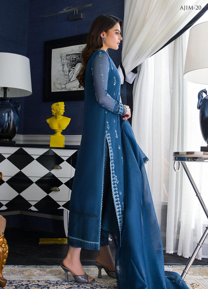 The Iqra & Minal Edit by Asim Jofa Embroidered Cotton Suits Unstitched 3 Piece AJ22IM AJIM-20 - Winter Collection