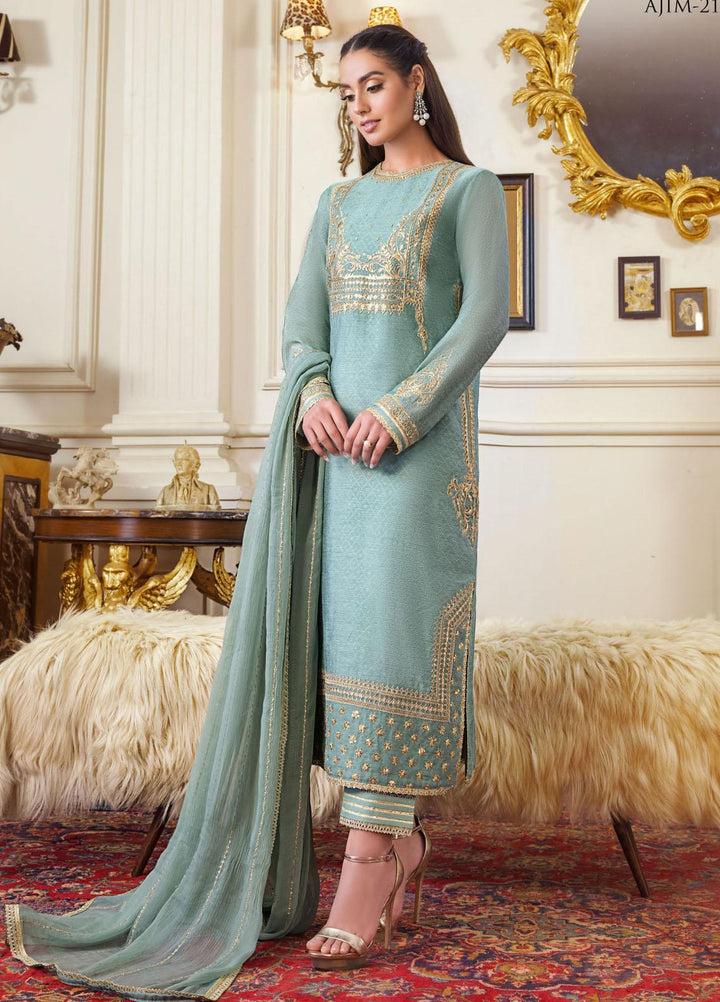 The Iqra & Minal Edit by Asim Jofa Embroidered Jacquard Suits Unstitched 3 Piece AJ22IM AJIM-21 - Winter Collection