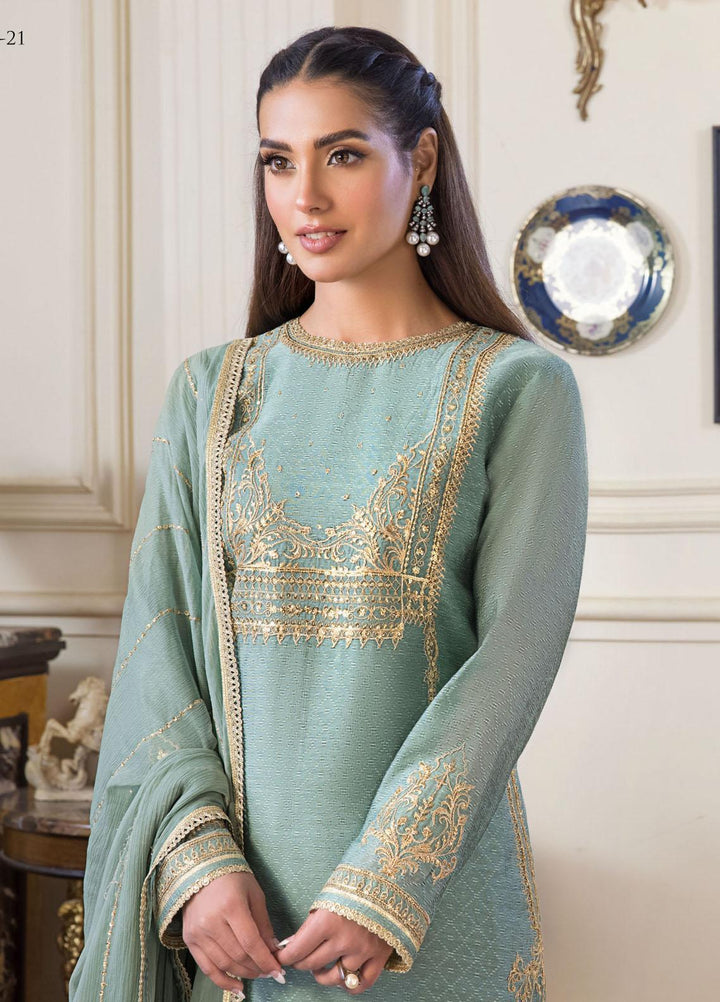 The Iqra & Minal Edit by Asim Jofa Embroidered Jacquard Suits Unstitched 3 Piece AJ22IM AJIM-21 - Winter Collection