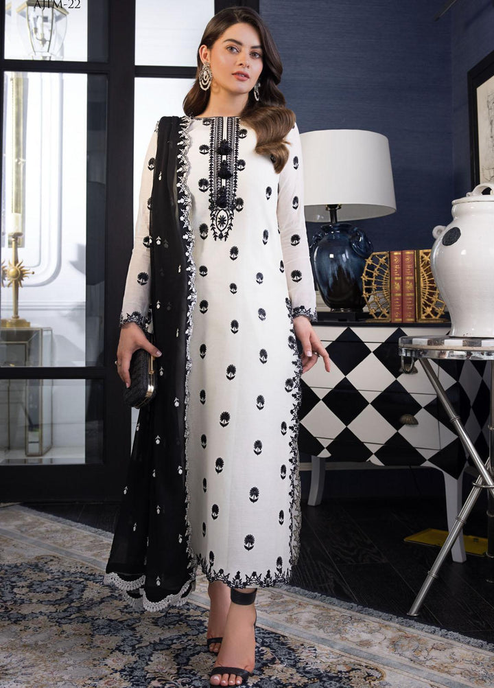 The Iqra & Minal Edit by Asim Jofa Embroidered Cotton Suits Unstitched 3 Piece AJ22IM AJIM-22 - Winter Collection