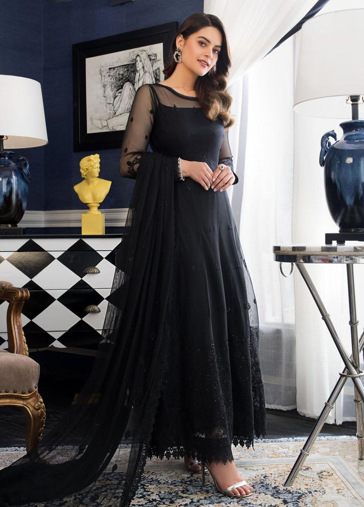 The Iqra & Minal Edit by Asim Jofa Embroidered Net Suits Unstitched 3 Piece AJ22IM AJIM-24 - Winter Collection