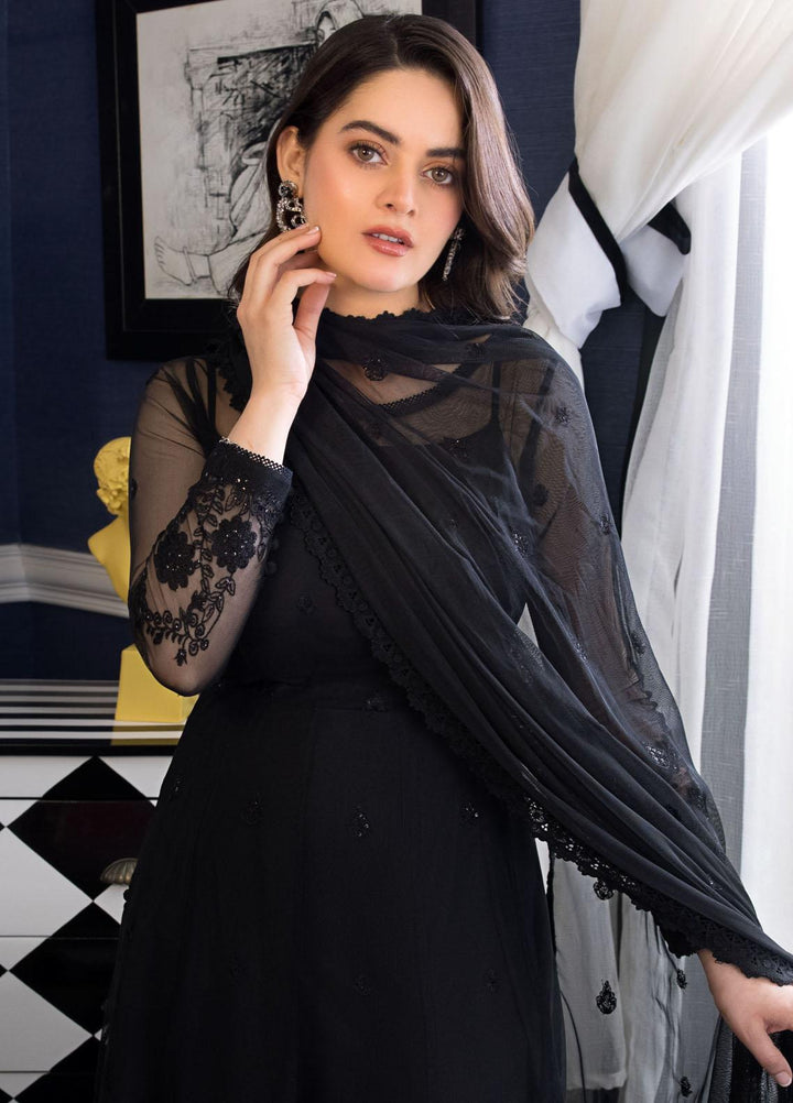 The Iqra & Minal Edit by Asim Jofa Embroidered Net Suits Unstitched 3 Piece AJ22IM AJIM-24 - Winter Collection