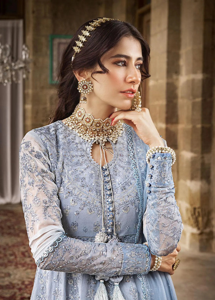 The Mughal Queen by Asim Jofa Embroidered Chiffon Unstitched Suit 3 Piece AJ23MQ AJMQ-08 - Eid Collection