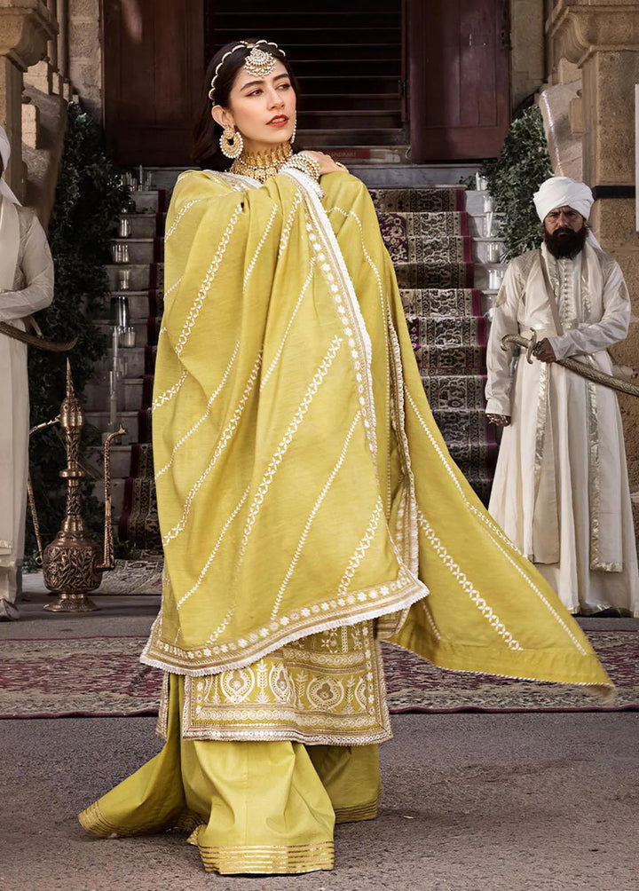 The Mughal Queen by Asim Jofa Embroidered Cotton Unstitched Suit 3 Piece AJ23MQ AJMQ-01 - Eid Collection