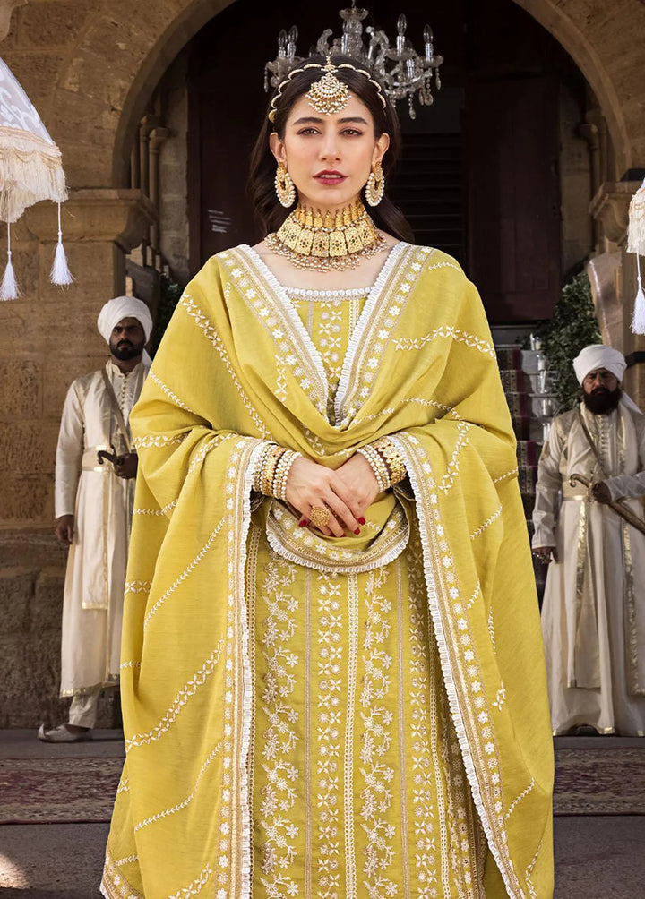 The Mughal Queen by Asim Jofa Embroidered Cotton Unstitched Suit 3 Piece AJ23MQ AJMQ-01 - Eid Collection