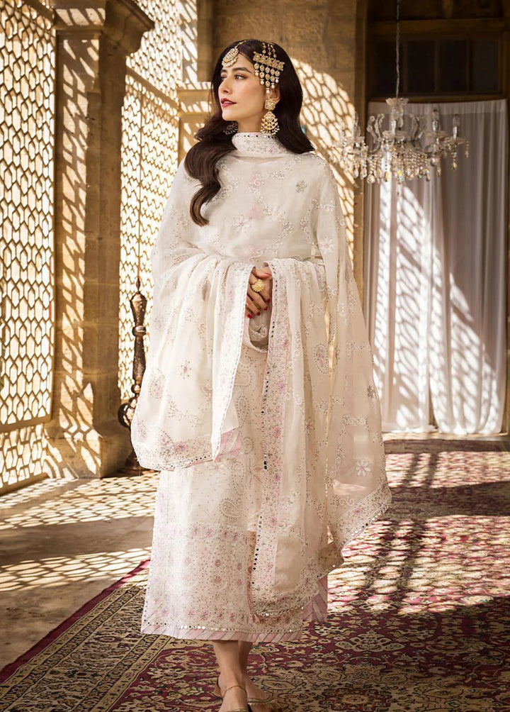 The Mughal Queen by Asim Jofa Embroidered Cotton Unstitched Suit 3 Piece AJ23MQ AJMQ-02 - Eid Collection