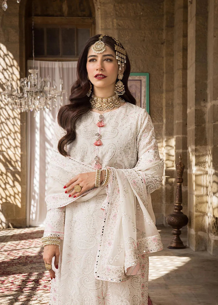 The Mughal Queen by Asim Jofa Embroidered Cotton Unstitched Suit 3 Piece AJ23MQ AJMQ-02 - Eid Collection