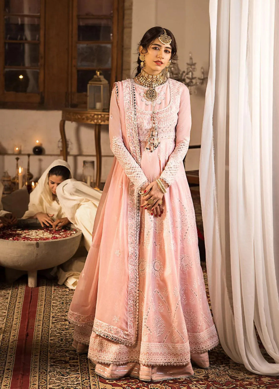 The Mughal Queen by Asim Jofa Embroidered Cotton Unstitched Suit 3 Piece AJ23MQ AJMQ-04 - Eid Collection