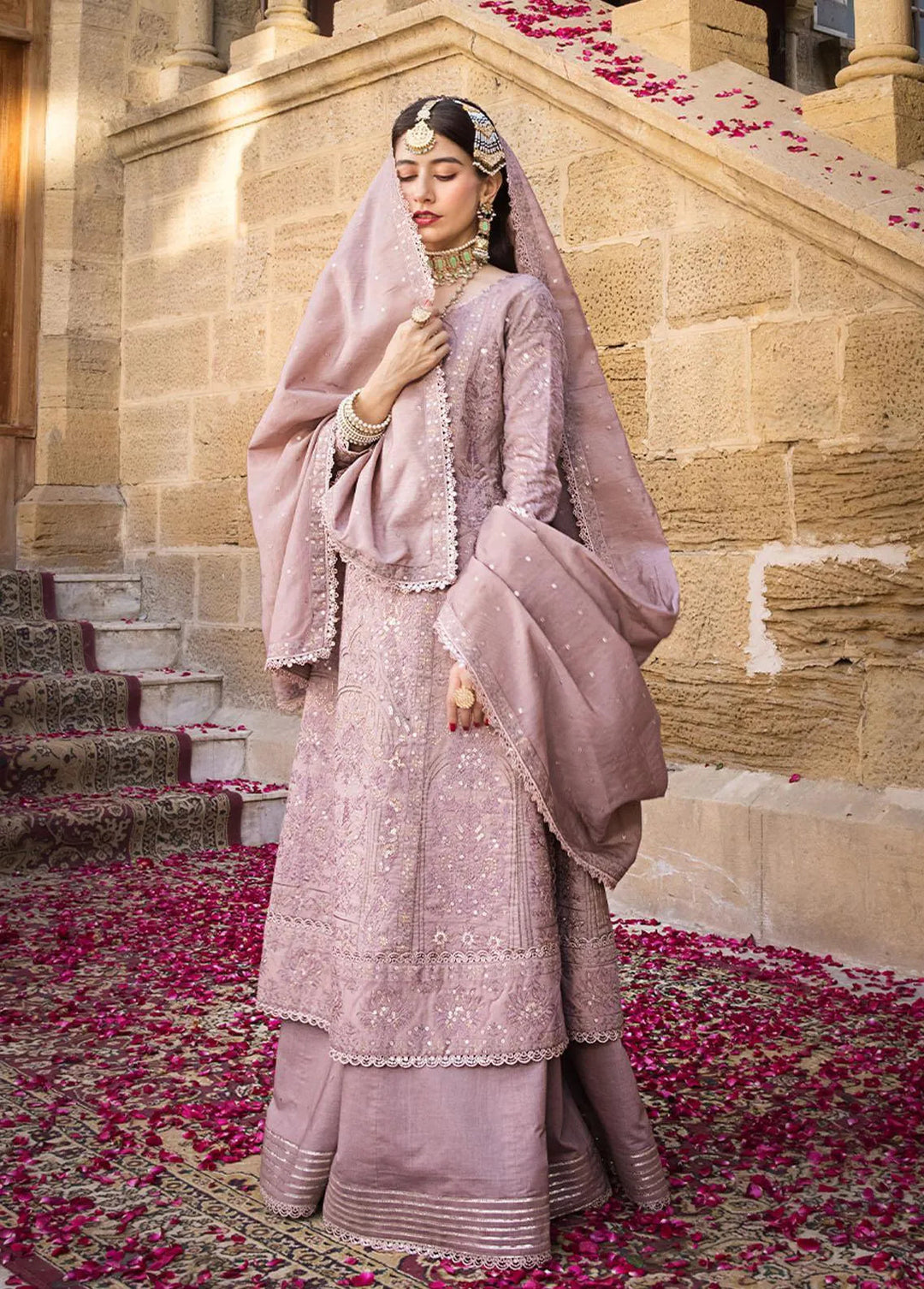 The Mughal Queen by Asim Jofa Embroidered Cotton Unstitched Suit 3 Piece AJ23MQ AJMQ-07 - Eid Collection