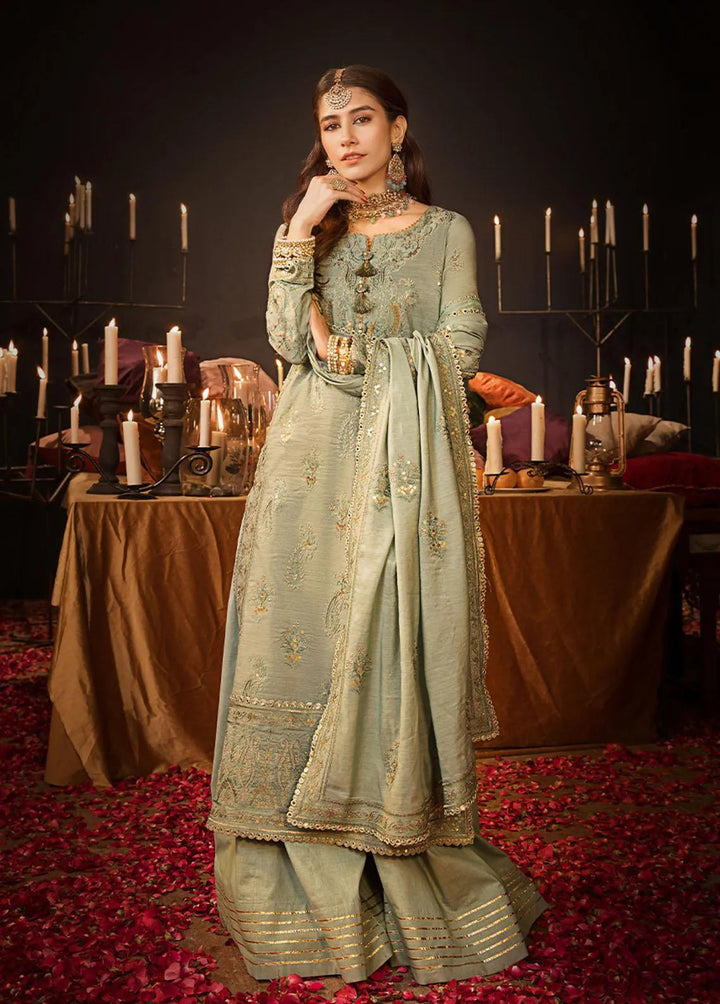 The Mughal Queen by Asim Jofa Embroidered Cotton Unstitched Suit 3 Piece AJ23MQ AJMQ-09 - Eid Collection
