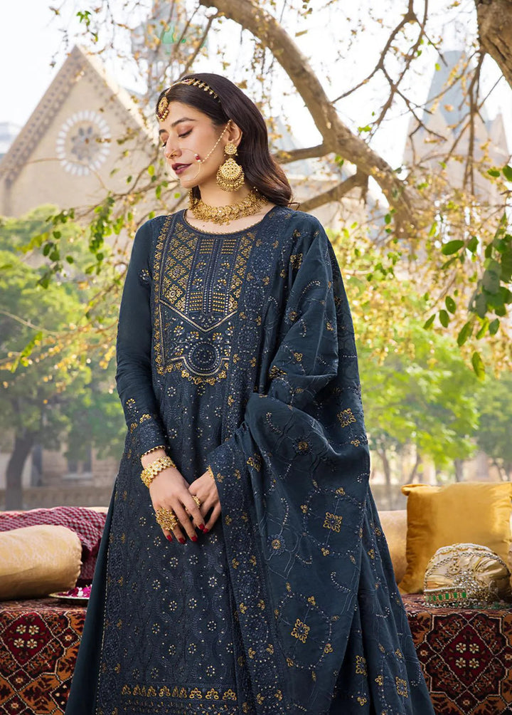 The Mughal Queen by Asim Jofa Embroidered Cotton Unstitched Suit 3 Piece AJ23MQ AJMQ-10 - Eid Collection