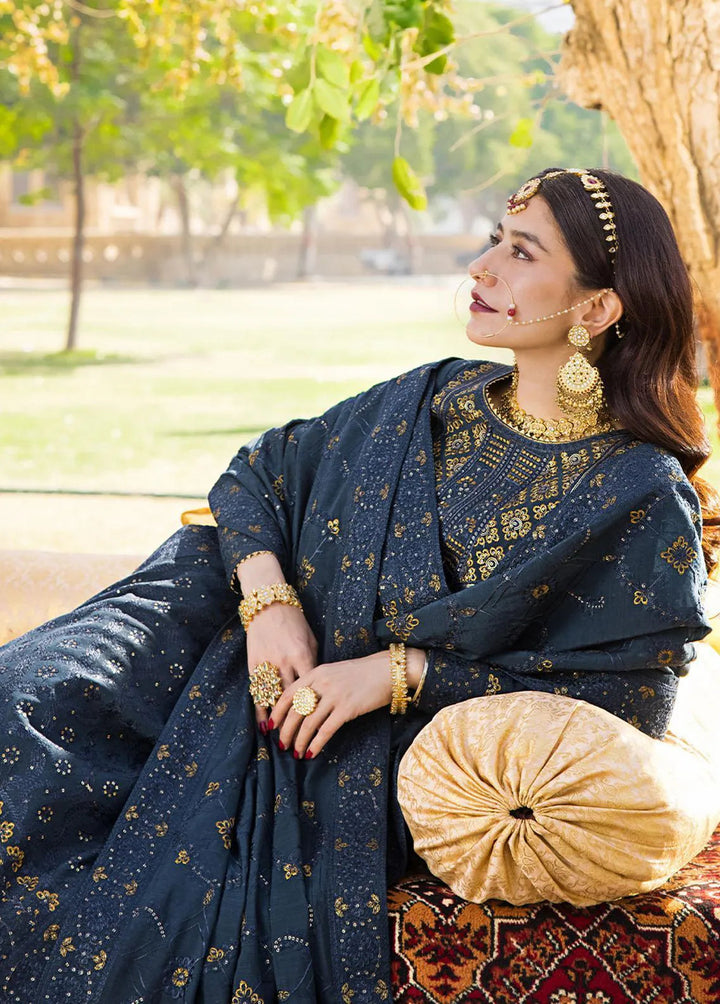 The Mughal Queen by Asim Jofa Embroidered Cotton Unstitched Suit 3 Piece AJ23MQ AJMQ-10 - Eid Collection