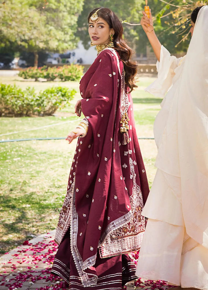 The Mughal Queen by Asim Jofa Embroidered Cotton Unstitched Suit 3 Piece AJ23MQ AJMQ-12 - Eid Collection