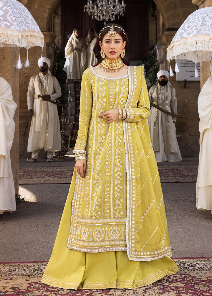 The Mughal Queen by Asim Jofa Embroidered Cotton Suits Unstitched 3 Piece AJ23MQ AJMQ-01 - Eid Collection